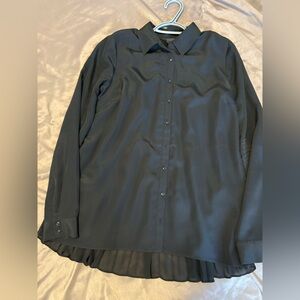 GUESS Black Long-Sleeve Button-Up Blouse